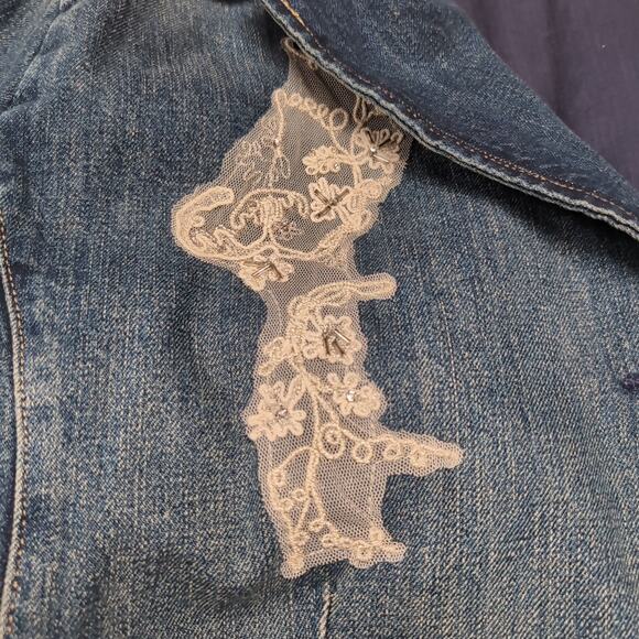 LRL Ralph Lauren Lace Patchwork Denim Blazer Womens Size 22W Blue Indigo NEW NWT - Picture 5 of 16